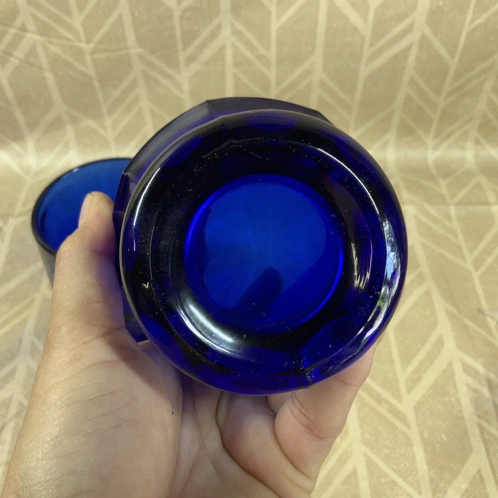 Vintage Viking Cobalt Blue‎ Arlington Tumbler Drinking Glasses Set Of 2 EUC 4